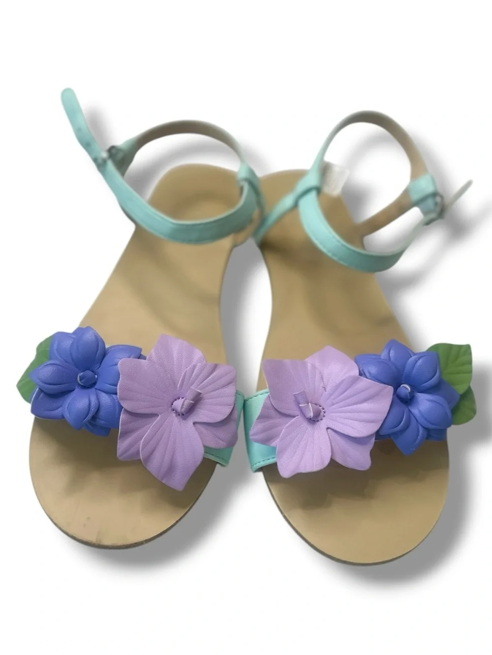 Janie and Jack - Flower Petal Sandal in Mint - Girls Size 3